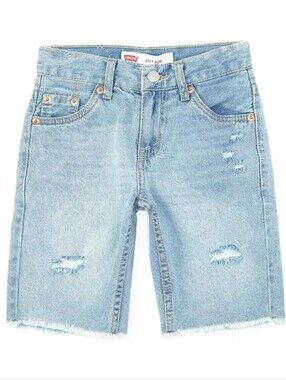 NWT Levi's 511 Boys Slim Cut Off Bermuda Denim Distressed Jeans Shorts 27